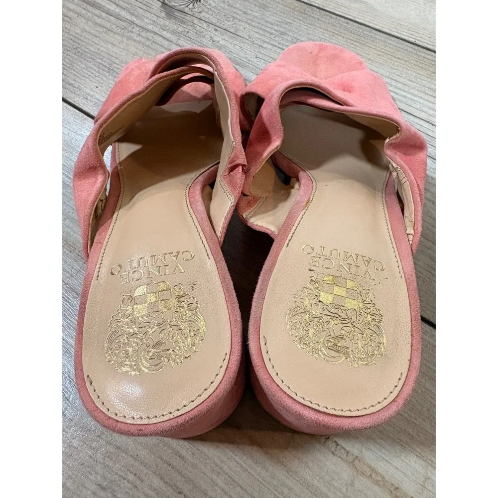 Vince Camuto Pink Stania Leather Sandals Women's 10 Chic Preppy Casual Vacation
